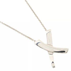 TIFFANY&Co. Kiss large Necklace Paloma Picasso Silver925 5.8g Women